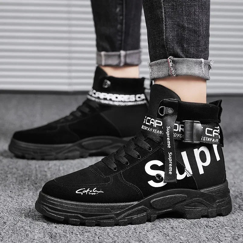 Men Boots 2026 New Versatile in Summer Round Toe High Top Leather Boots Man Sports Boots Men's Shoes