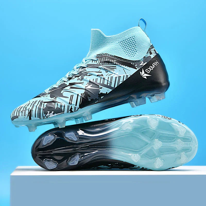 Genuine Double Star Men's High-Top AG Long Stud Football Boots, Professional Match & Training Shoes for Teenagers and Adults