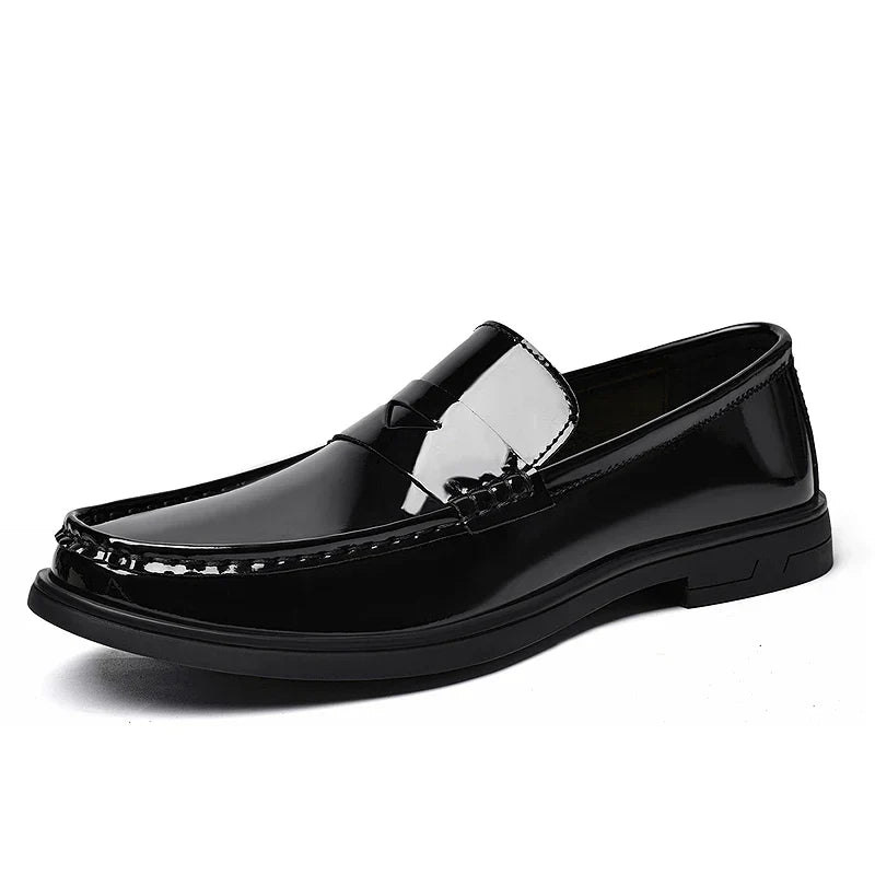 2026 New Men's Patent Leather Penny Loafers Slip On Design Soft Cushion Insole Wear Resistant Sole Business Wedding Party Shoes