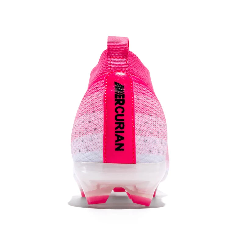 Pink Mens Football Boots FG Boys Training Studded Fast Soccer Cleats Youth Outdoor Lawn Non Slip Football Shoes Man 35-45