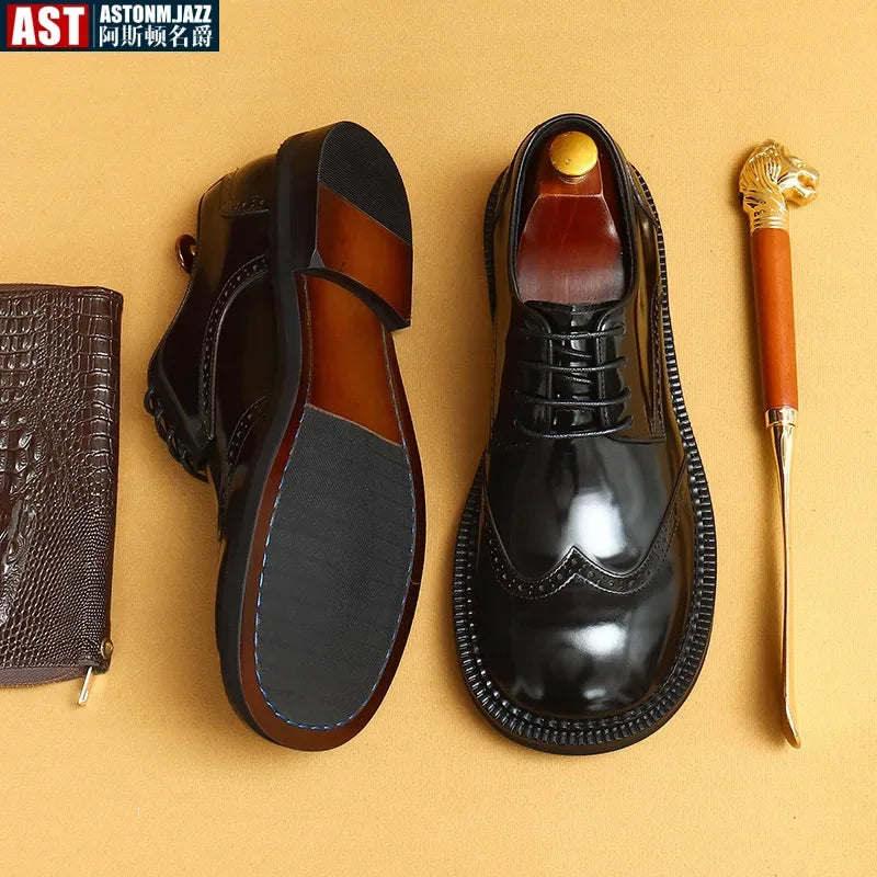 Italian Luxury High Quality Elegant Male Natural Genuine Leather Social Shoes Office Career Business Formal Solid Oxfords Shoes