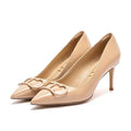 Woman's High Heels Black  New Lacquer Leather Women's Business Wedding Shoes 7cm