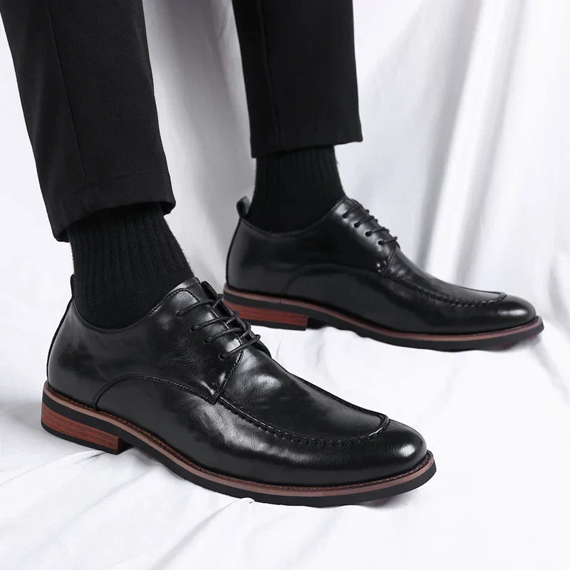 Italian Design Men's Oxford Business Shoes Formal Casual Leather Laces Lace-Up Anti-slip Flat Designer Shoes Comfy Walking Shoes
