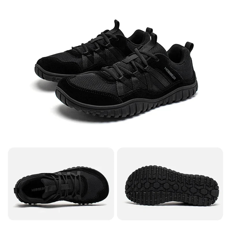 Unisex Wide Toe Sneakers Mesh Breathable Walking Shoes Non Slip Lace Up Sneakers