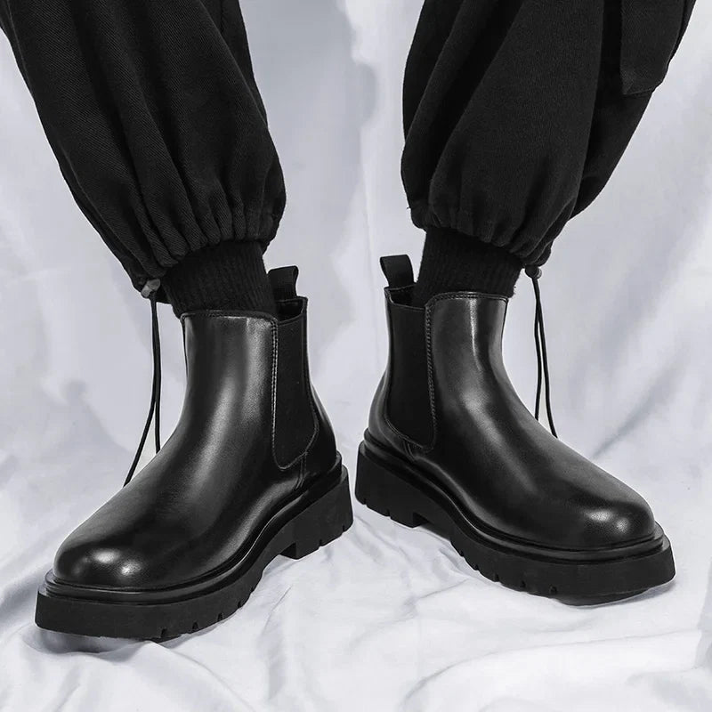 Unisex Chelsea Boots Breathable Lining Soft Cushion Vintage Elastic Ankle Boots For Business Casual Lightweight Comfort