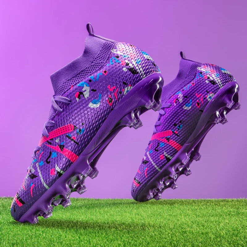 Professional Men's Indoor Flat Bottomed Football Shoes Adult Durable Comfortable Training Shoes Teenagers Non Slip Soccer Shoes