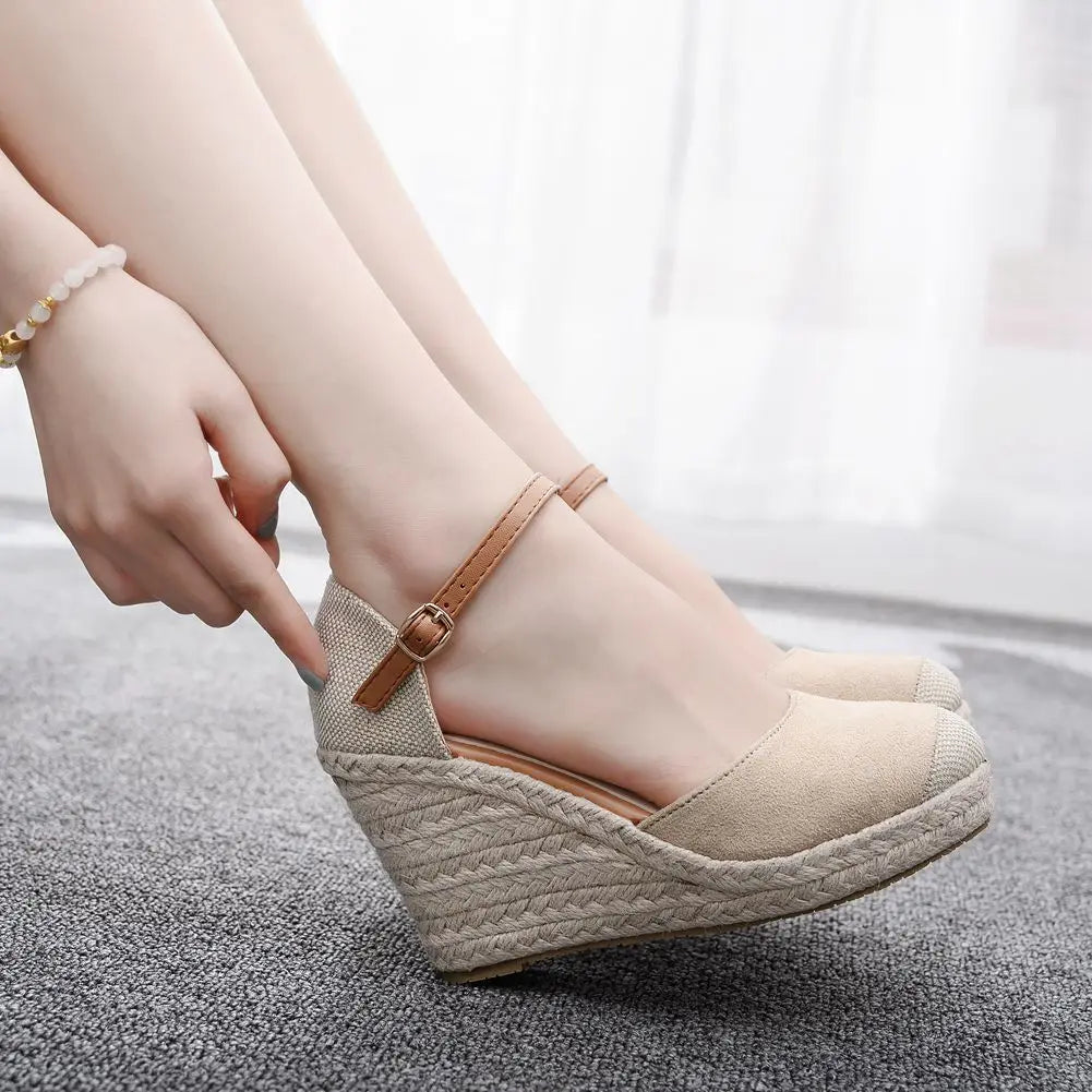 Shoes for Women Summer Fashion Sandals Platform Women Wedges High Heel Casual Ankle Strap Sandals Comfortable Zapatos De Mujer