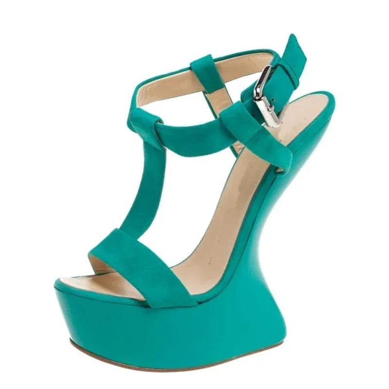 Strage Style T Strap Sandals Sexy Pointed Toe Solid  Accept Customized Size35-46 New Arrivals Fashion Women Runway Shoes