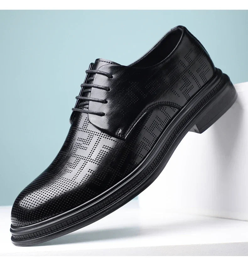 summer Men Elevator Shoes Dress Shoes Formal Leather Quality Busincess Lift 6CM 8CM Height Increased Man Elegance Wedding Shoes