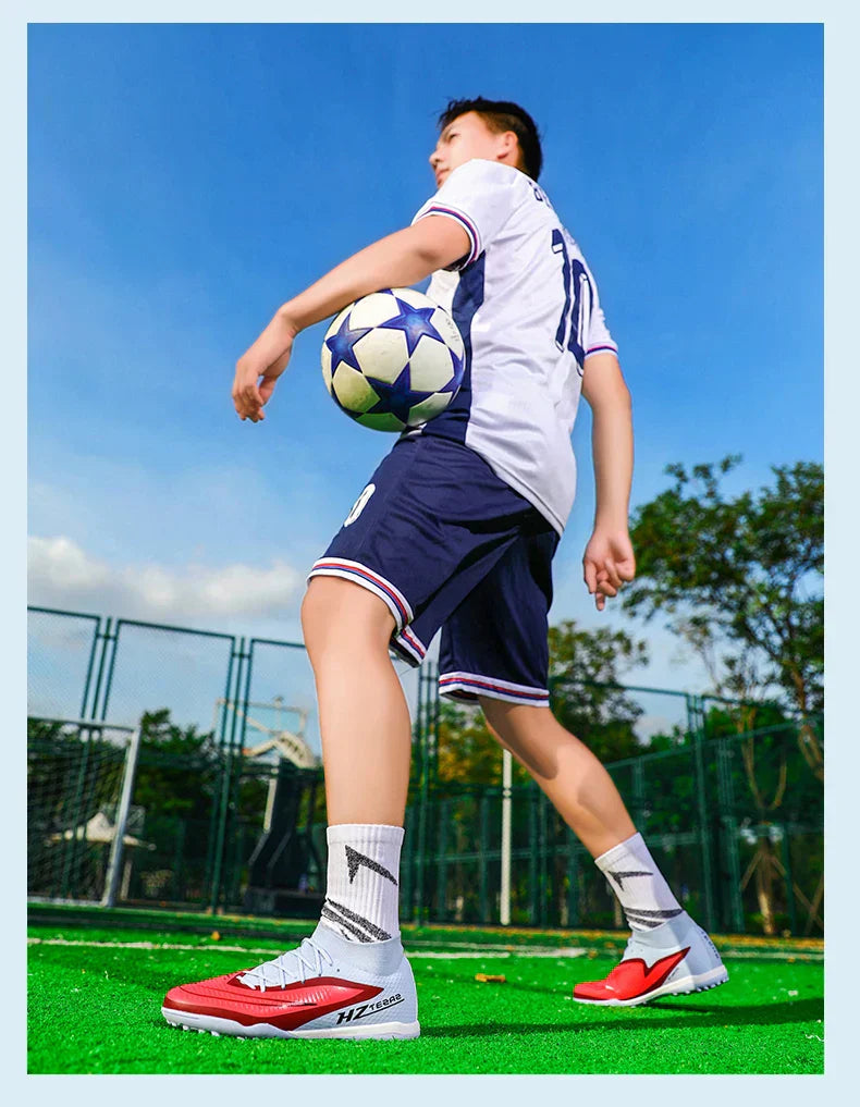 New Men Soccer Shoes Sport Outdoor Football Boots Training Boys Breathable Cleats Adult Long Spikes Non Slip Match Comfortable