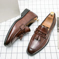 Mens Luxury Tassel Flats Leather Casual Office Designer Brogue Loafers Moccasin Wedding Oxford Footwear Dress Shoes for Men 2022