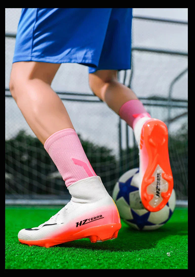 New Men Soccer Shoes Breathable Cleats Football Boots Training Boys Long Spikes Adult Outdoor Sport Non Slip Match Comfortable
