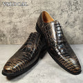 Luxury Brand Men Oxford Shoes Lace-up Crocodile Print Casual Men Classic Dress Shoes Banquet Party Leather Shoes For Men