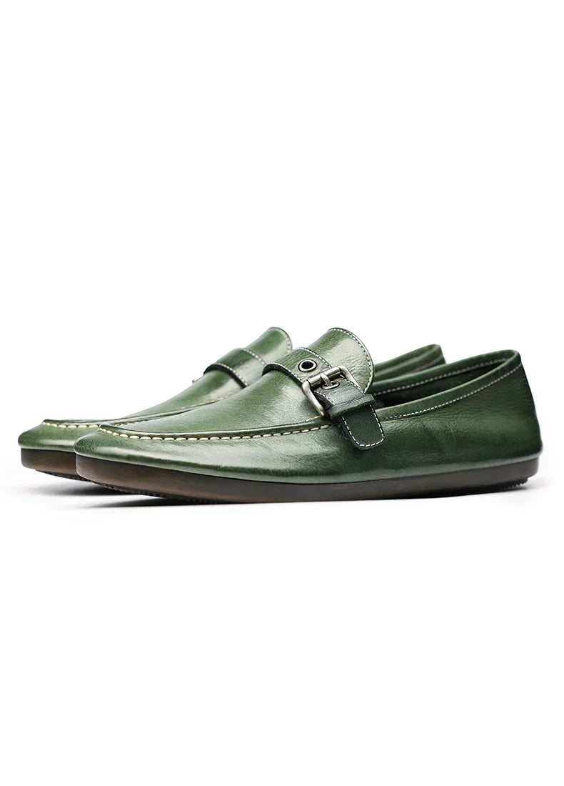 High-end Washed Genuine Leather Loafers Men's Shoes Slip on Fashion Trendy Casual Dress Work Leather Shoes Male Flats