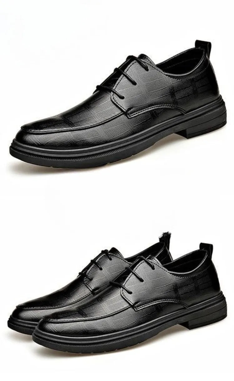 2024 New Men's Height Increasing Soft Leather Breathable Casual Business Elevator Shoes