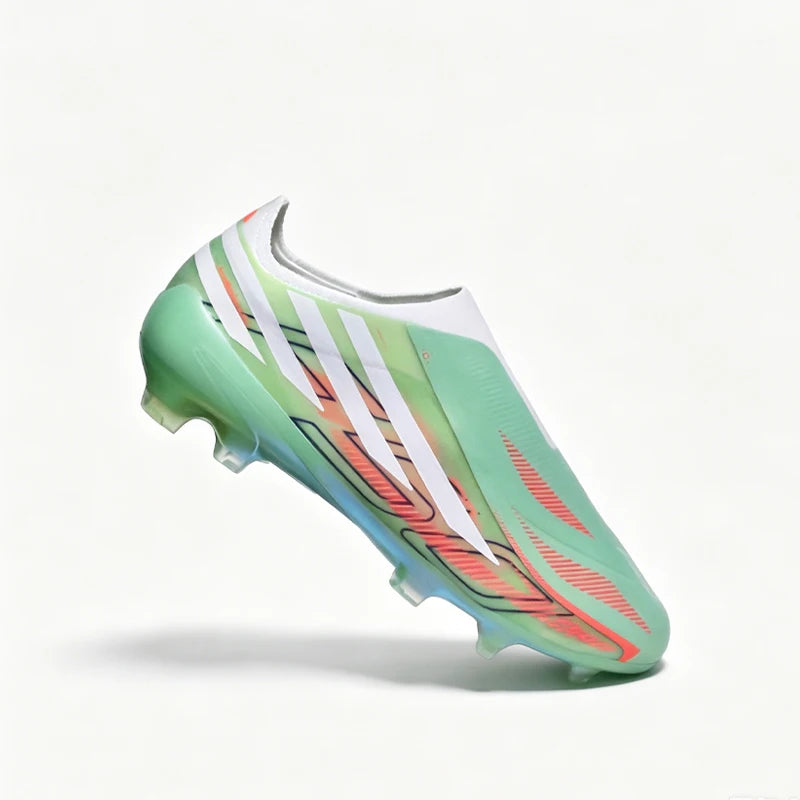 NO-LACE Pro Mens Soccer Shoes Flexible Non-Slip Turf Soccer Cleats Boys TF/FG Training Football Boots Chuteira Campo