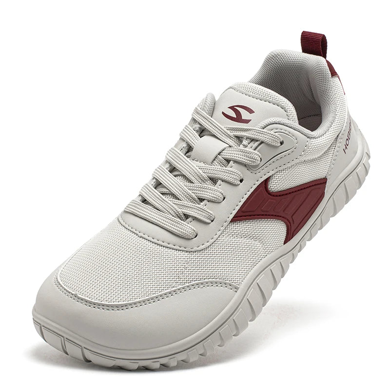 Minimalist Wide Toe Shoes Mens Womens Artificial Leather Running Sneakers Lace Up Lightweight Breathable Walking Shoes