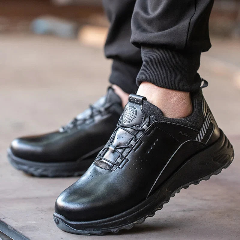 Insulation 6KV Black Leather Work Safety Shoes For Men Anti Smashing Steel Toe Cap Boots Non-slip Indestructible Male Footwear