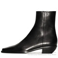 Wine Red Genuine Leather Mens Ankle Boot Pointed Toe Side Zipper Low Heel Handmade Solid Color Chelsea Boots Male Shoes