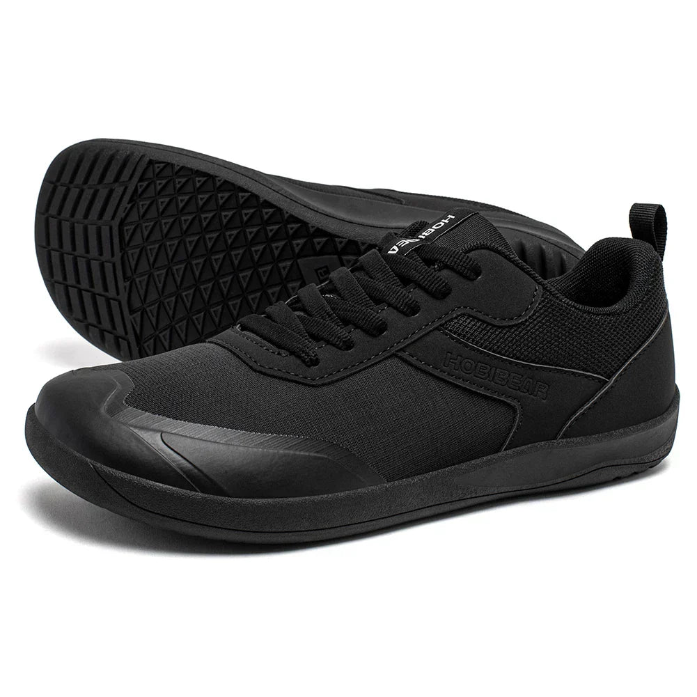 Wide Toe Shoes Mens Womens Minimalist Mesh Artificial Leather Sneakers Lace Up Lightweight Breathable Walking Shoes