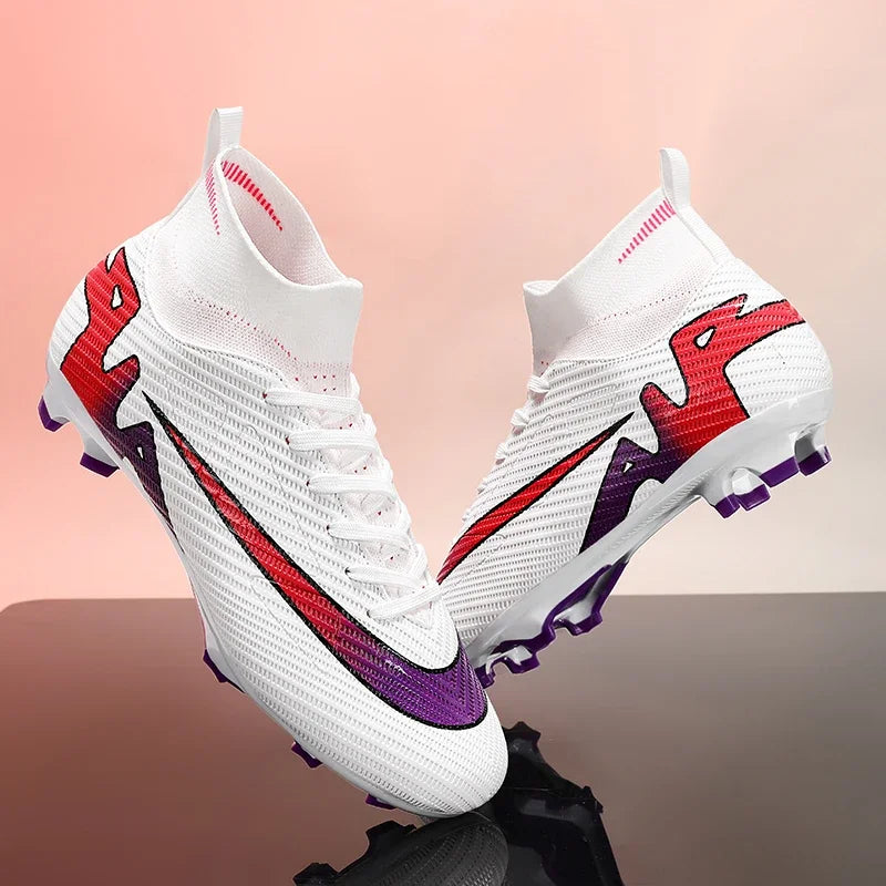 Men Football Boots Kids Sports Grass Long Spike Outdoor TF/FG Training Soccer Shoes Society Sneakers Professional Football Shoes