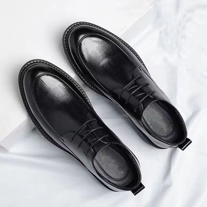 2024 New Men's Height Increasing Soft Leather Breathable Casual Business Elevator Shoes