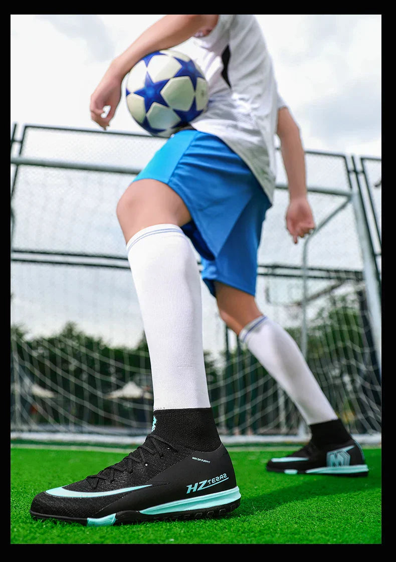 New Men Soccer Shoes Breathable Cleats Football Boots Training Boys Long Spikes Adult Outdoor Sport Non Slip Match Comfortable
