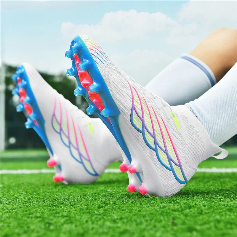 Superfly FG Football Boots Outdoor Soccer Cleat Black Shoes Soft Sport Professional Shoes Breathable Comfortable Boots Plus Size