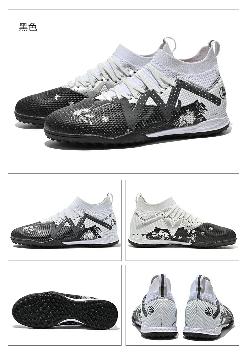 Men New TF Football Boots Society Indoor Original Top Quality Non Slip Male Soccer Shoes Sneakers Ultralight Breathable Ankle