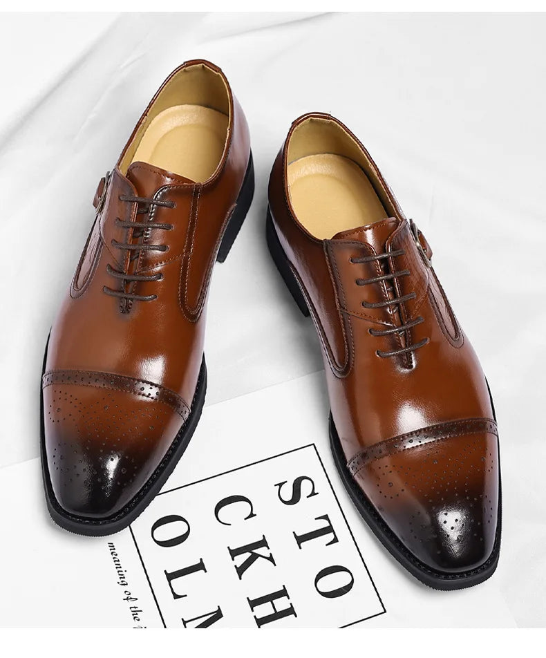 Men's Big Size Leather Shoes Spring Autumn Formal Business Office Wedding Dress Shoes for Man New Designer Business Shoe Man