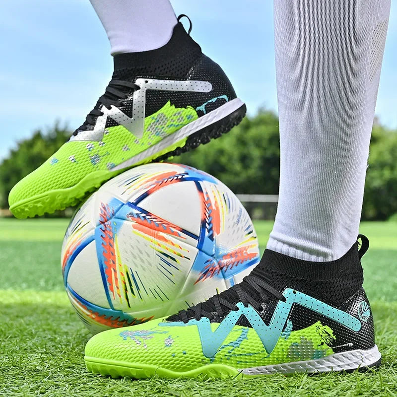 Outdoor Cleats FG/TF Soccer Shoes Society Men's Football Boots Grass Anti-Slip Training  Futsal Sneakers Children Sport Footwear