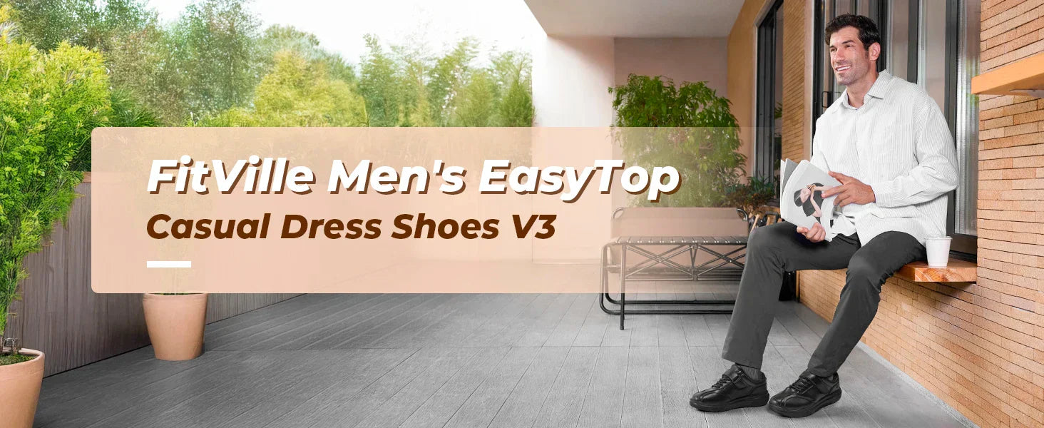 Men Wide Walking Shoes Casual Comfortable Oxford Shoe Lightweight Arch Support Non-Slip Leather Business Sneakers