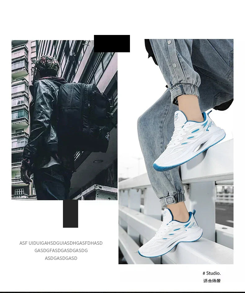 Men's Breathable Sports Shoes Spring New Mesh Casual Fashion Versatile Trendy Men's Shoes Summer Running Shoes Suitable for Outdoor Sports