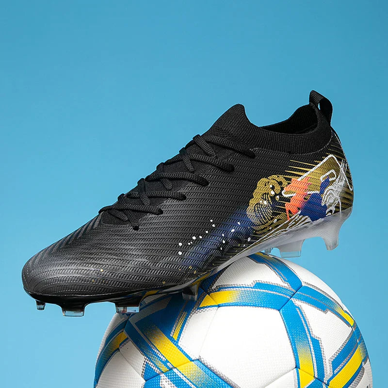 New Men Football Boots Soccer Cleats FG Non-Slip Training Shoes Soccer Shoes Long Spikes Match Ultralight Outdoor Drop Shipping