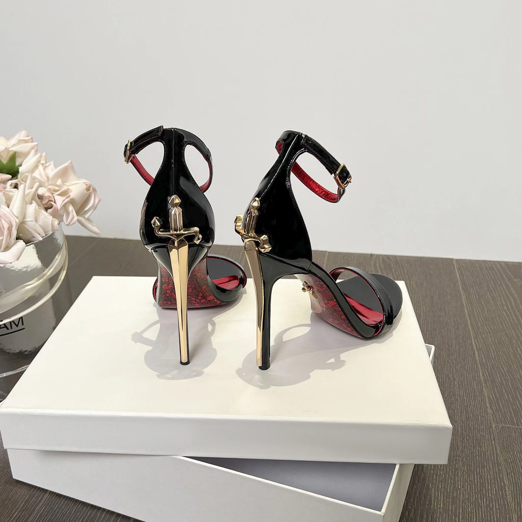 2026 New Women's Shoes Fashion Patent Leather High-heeled Sandals Luxury Women Designer Shoes Fine Heel Sexy High Heels Zapatos
