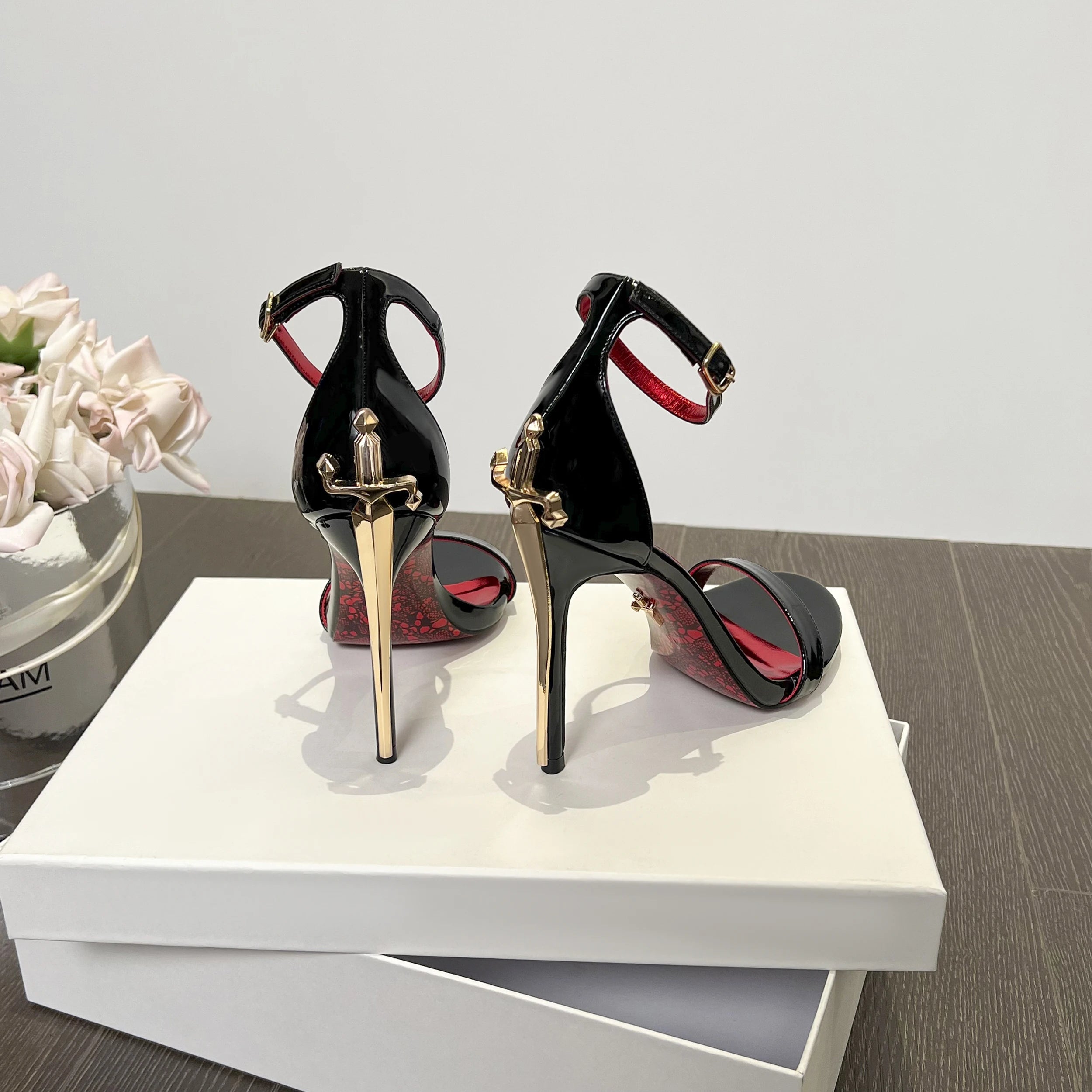 2026 New Women's Shoes Fashion Patent Leather High-heeled Sandals Luxury Women Designer Shoes Fine Heel Sexy High Heels Zapatos