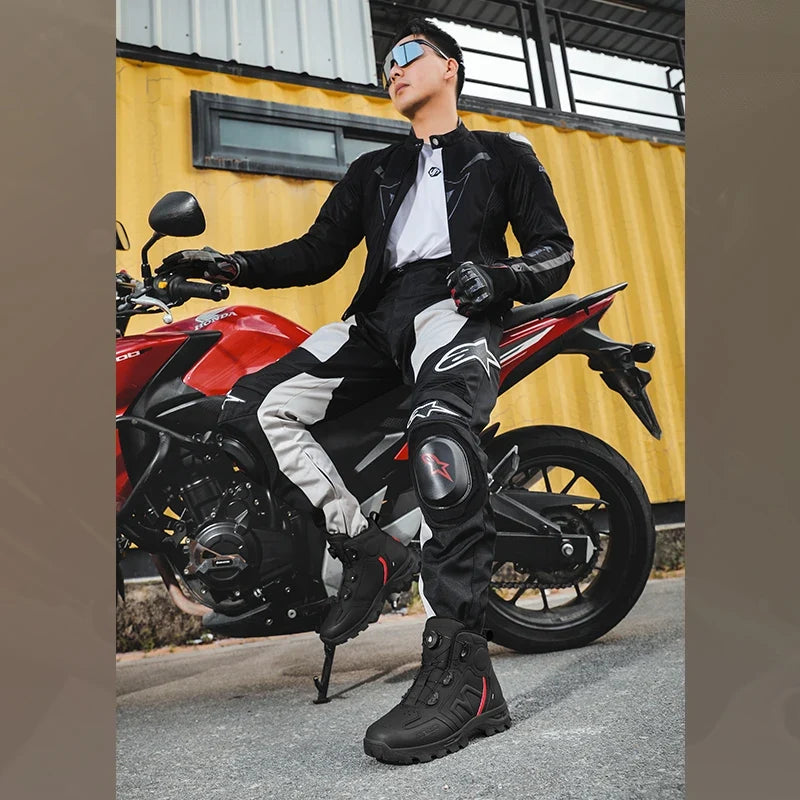Motorcycle Riding Men Boots Waterproof Motocross Cycling Shoes Off-Road Motorbike Racing Anti-drop Breathable Equipment Soft