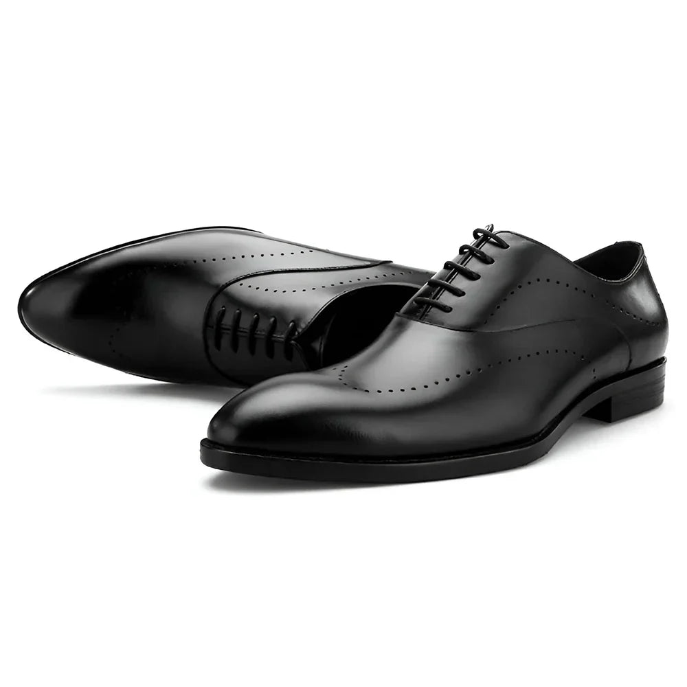 Full-Grain Leather Formal Derby Shoes for Men Daily Wear Business Oxford Dress Shoes