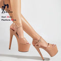 New Pink Sexy 20CM High Heels Women Sandals Stripper Heels Strip Pole Dance Shoes New Peep Toe Party Models Stage Show Shoes