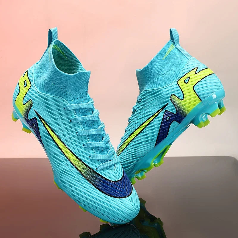 Men Football Boots Kids Sports Grass Long Spike Outdoor TF/FG Training Soccer Shoes Society Sneakers Professional Football Shoes