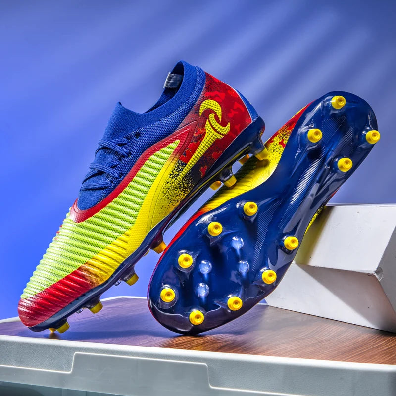 New Men Football Boots Adult Non Slip  Outdoor Sport Training Cleats Soccer Shoes Boys Long Spikes Breathable Match Comfortable