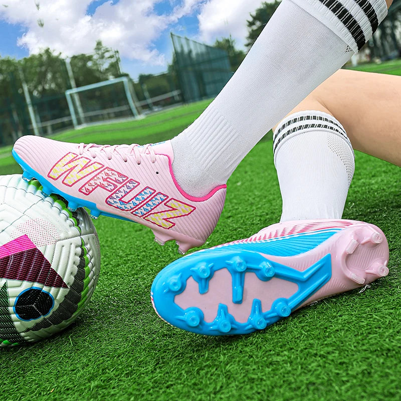 New Men Football Boots Adult Training Sport Soccer Shoes Cleats Boys Outdoor Long Spikes Non Slip Breathable Match Comfortable