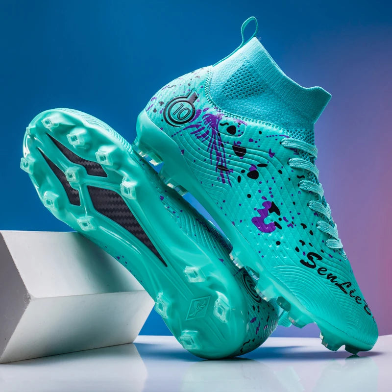 Men‘s Football Boots Outdoor FG Soccer Cleats Women Futsal Sneakers Comfortable Football Shoes Ultralight Soccer Spiked Shoes