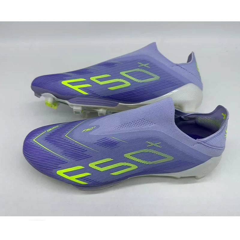 Without-lace F50+ Mens Soccer Shoes Boys Training Non-Slip Turf Soccer Cleats TF/FG Football Sneakers Chuteira Campo 39-45