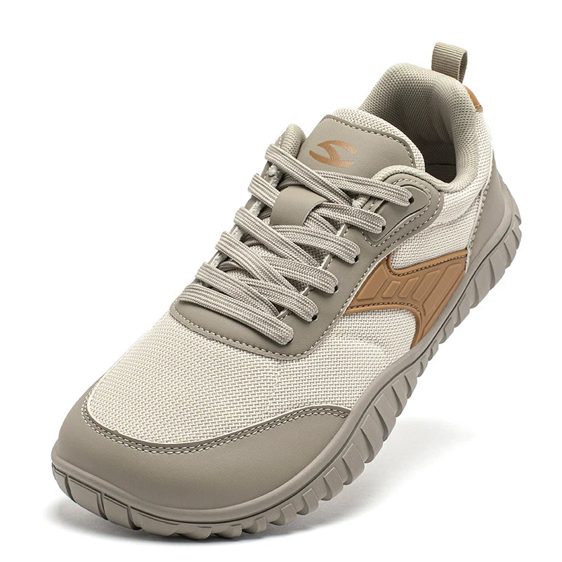 Wide Toe Shoes Mens Womens Artificial Leather Running Sneakers Lace Up Lightweight Breathable Walking Shoes