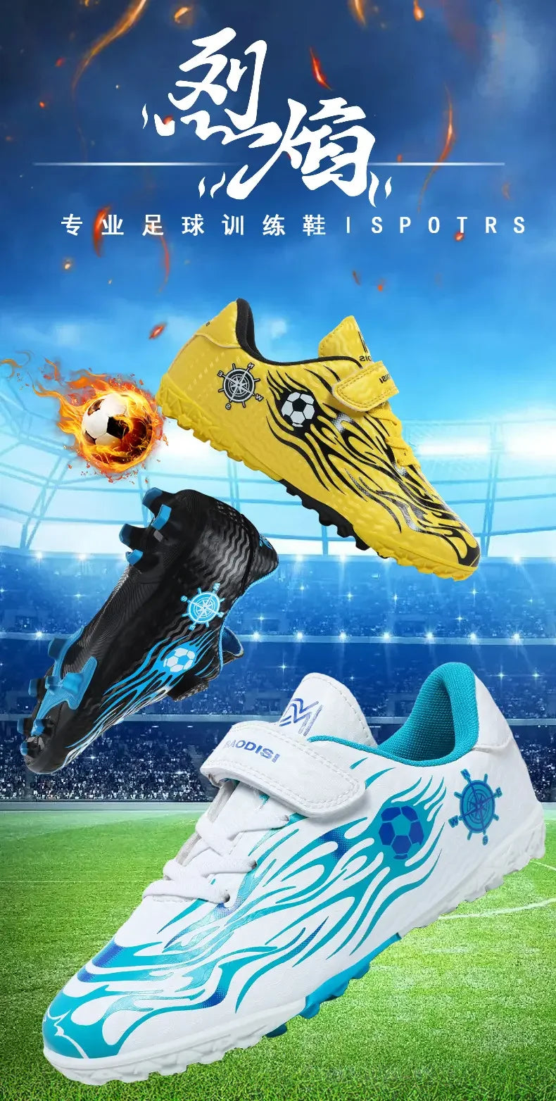 Teen Flexible Light Soccer Cleats Stylish Simple Wearproof Smooth Sweat Proof Lining Rubber Non Slip Grass Footwear