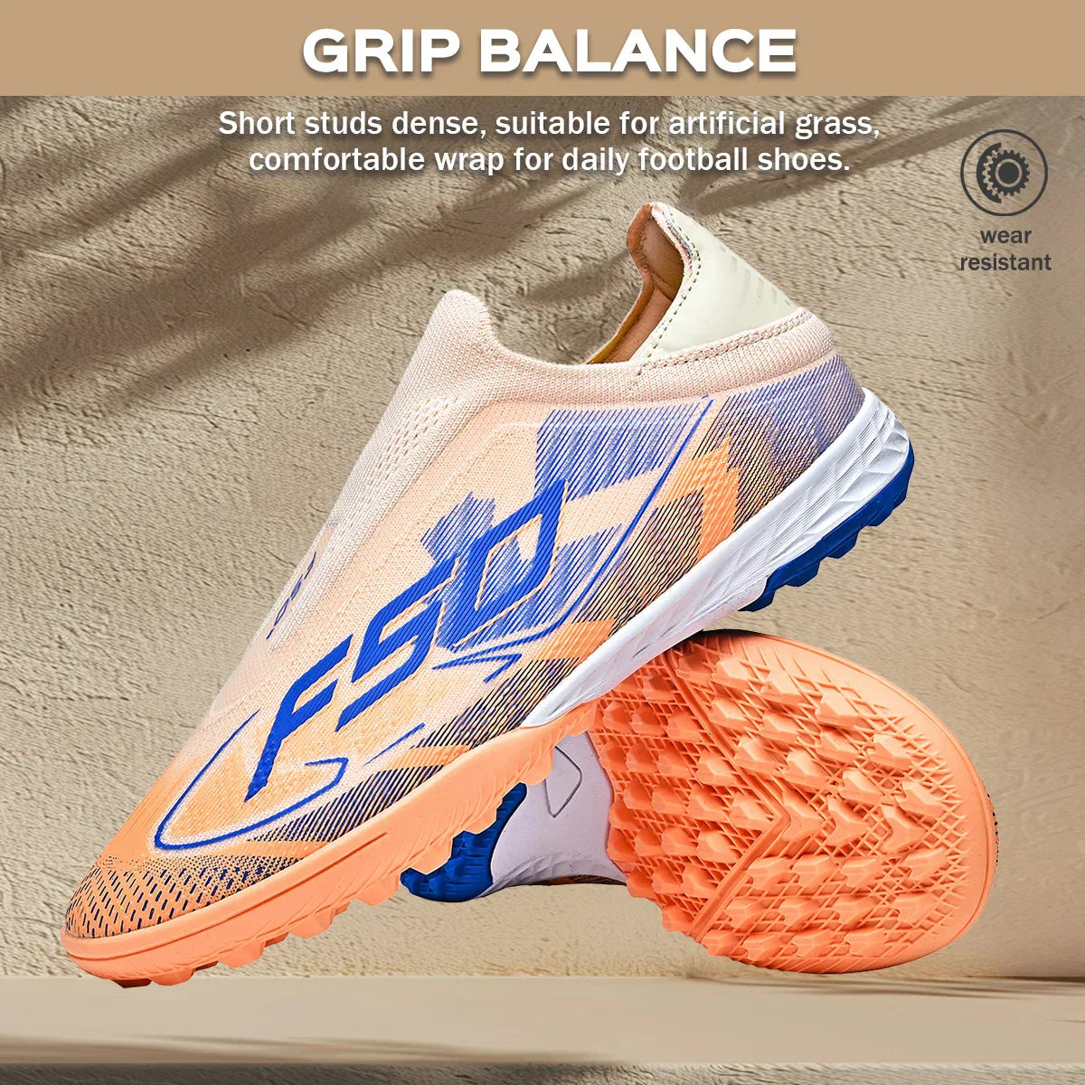 TF Football Shoes Kids Boys Girls PU Upper Durable Rubber Sole Anti-slip Wear-resistant Training Sneakers