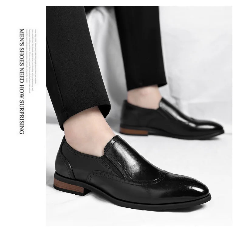 Big Size New Dress Shoes for Men Summer Autumn Business Casual Shoes Male Fashion Solid Color Wedding Elegant Shoes Man