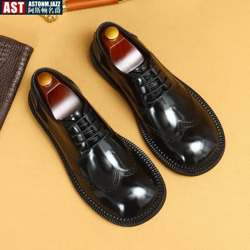 Italian Luxury High Quality Elegant Male Natural Genuine Leather Social Shoes Office Career Business Formal Solid Oxfords Shoes