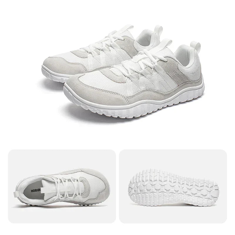 Unisex Wide Toe Sneakers Mesh Breathable Walking Shoes Non Slip Lace Up Sneakers